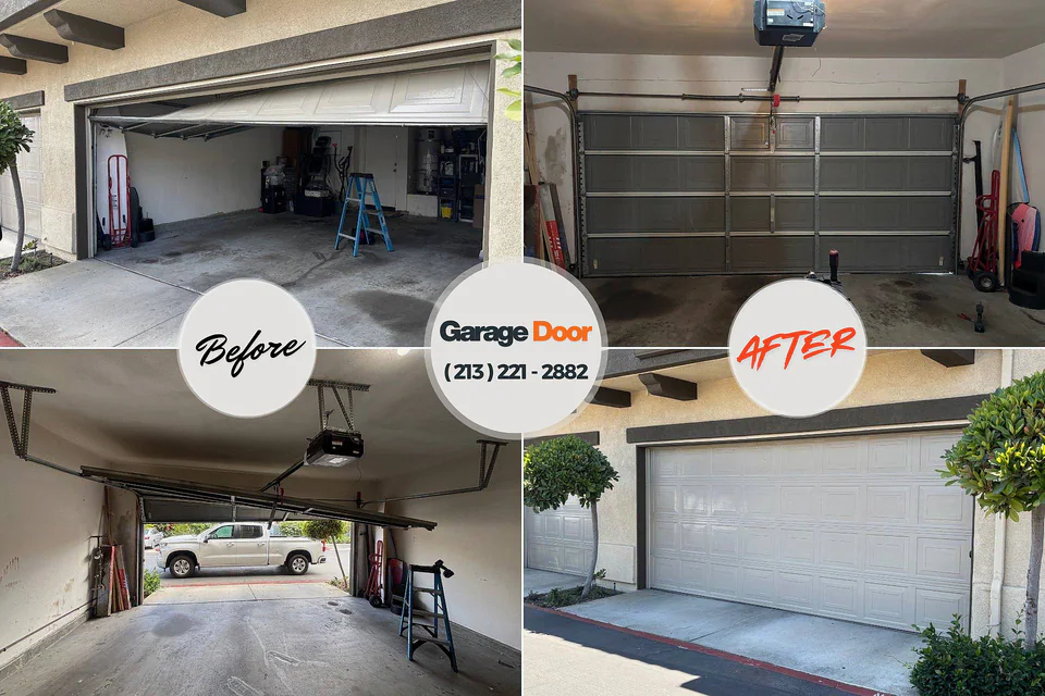 Before and after: garage door repair Matoaca, VA